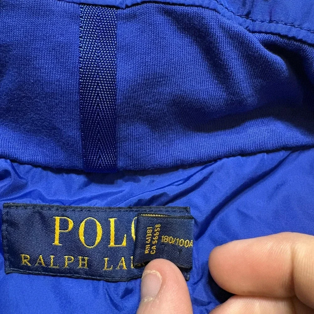 Polo Ralph Lauren Jacket Mens Large Blue Windbreaker Zip‎ Pockets Lightweight